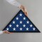 Americanflat Small Flag Display Case for Burial Flag - Fits Folded Flag - Elegant Military Flag Display Case - Plexiglass Cover - Triangle Hanging Hardware - Brown